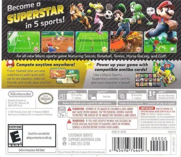 Mario Sports Superstars (USA) box cover back
